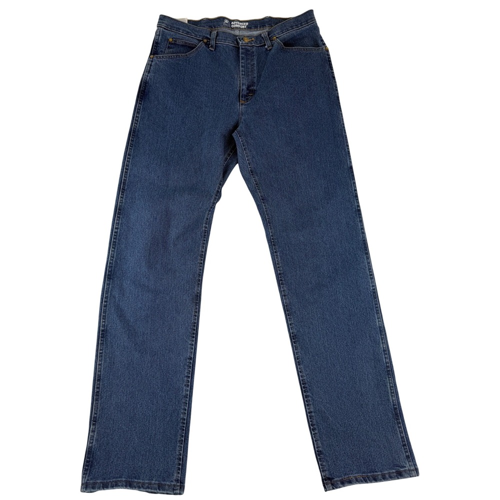 Wrangler Regular Fit Jeans Mens 35x36 Blue Advanced Comfort Straight Leg Denim